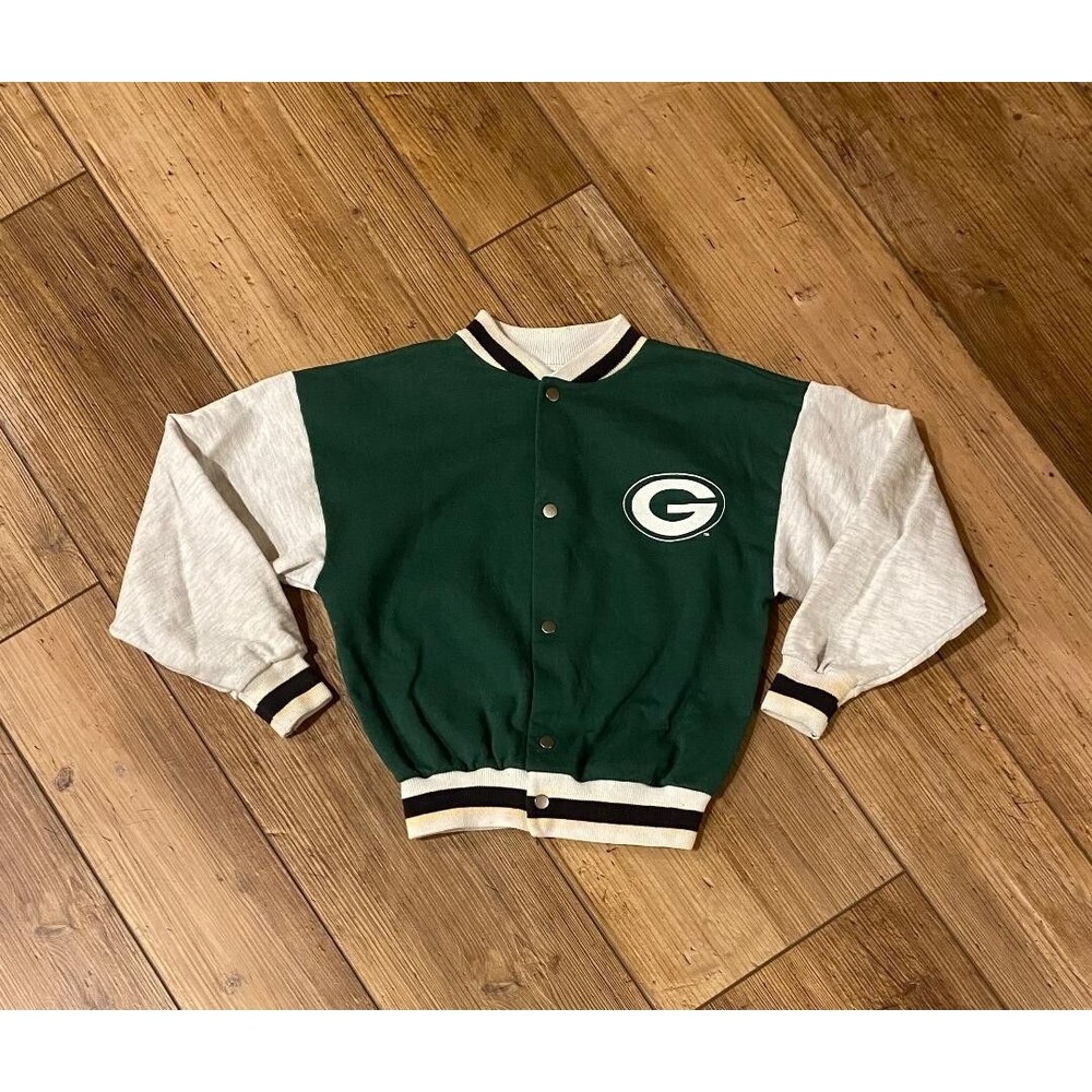 Vintage GREEN BAY PACKERS Logo Athletic Cotton/Polyester Coat Jacket Kids Sz 7